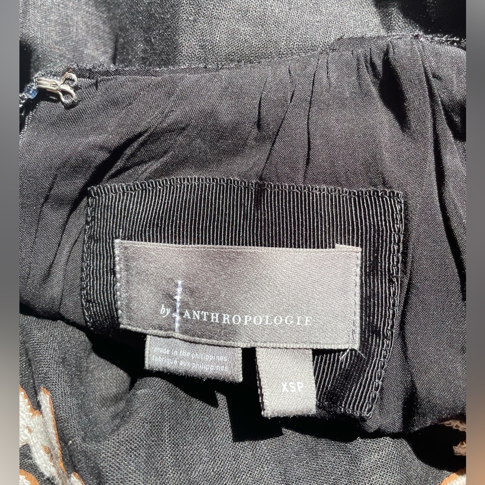 anthropologie midi  Black and Brown Embroidered Skirt - Picture 8 of 10